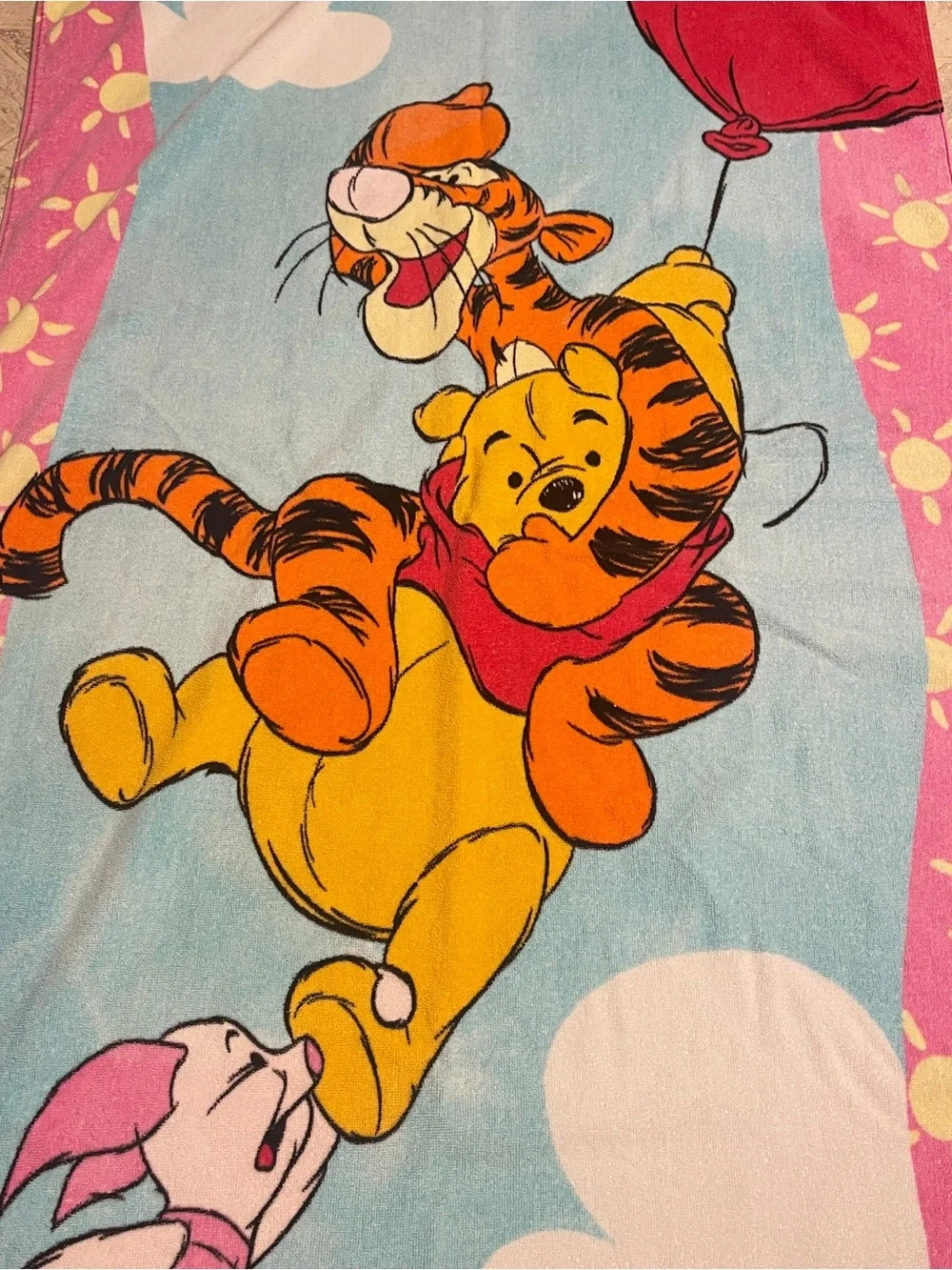 Winnie the Pooh & Tigger Printed Beach Towel - Yellow & Orange